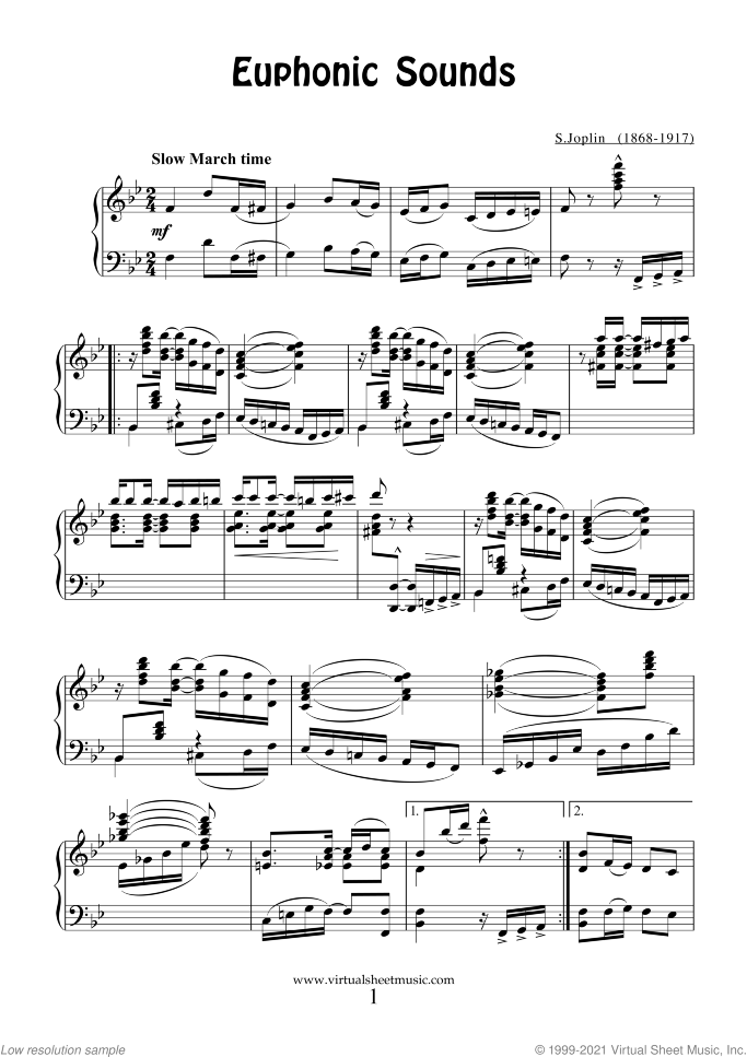 Ragtimes (collection 5) sheet music for piano solo by Scott Joplin, classical score, intermediate skill level