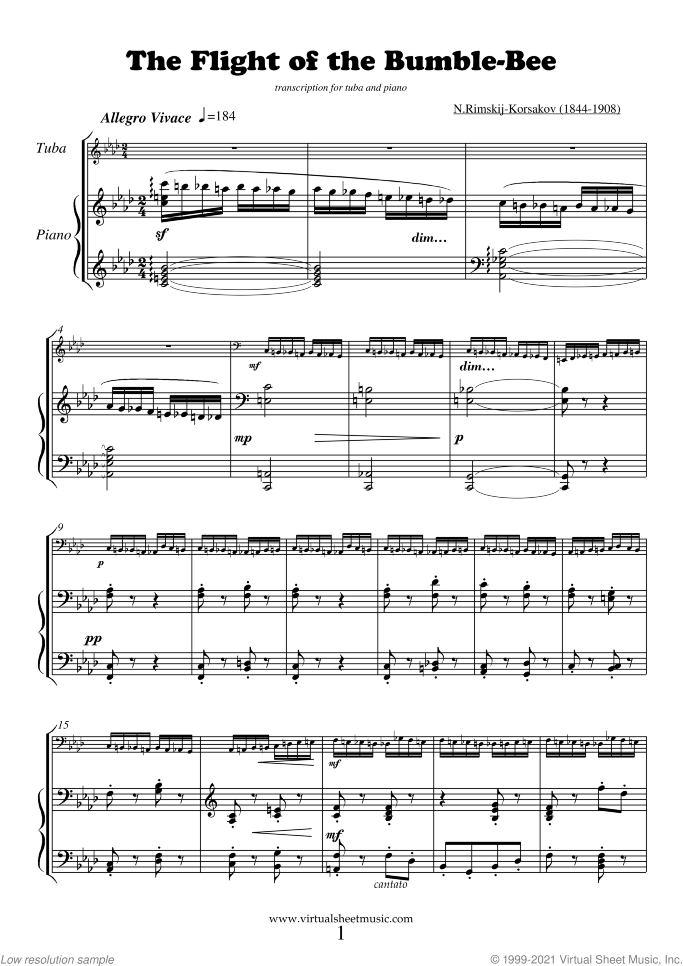 Isn't She Lovely (Tuba Ensemble) Sheet music for Tuba (Brass Quartet)