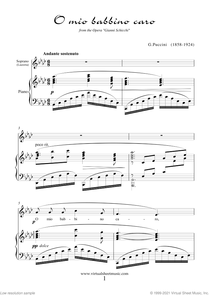 Four Soprano Arias sheet music for soprano and piano, classical score, intermediate/advanced skill level