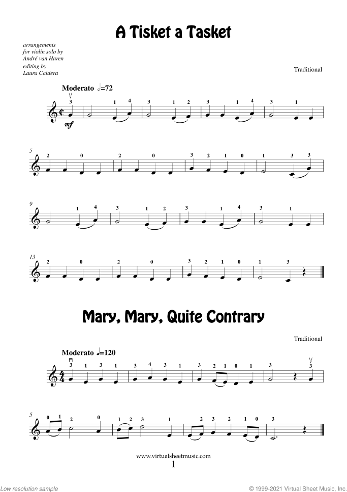 Beginning Violin, part II sheet music for violin solo (PDF)