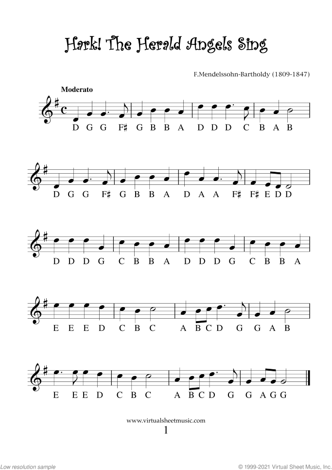 Christmas Sheet Music and Carols "For Beginners" for alto saxophone solo, beginner skill level