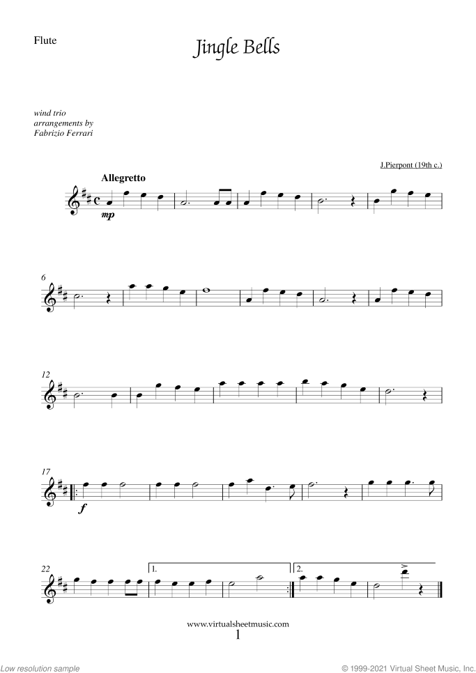 Christmas Sheet Music and Carols for wind trio (3), easy skill level