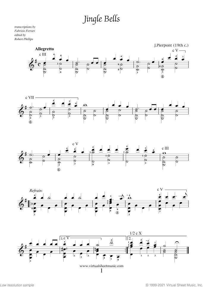 easy guitar christmas sheet music