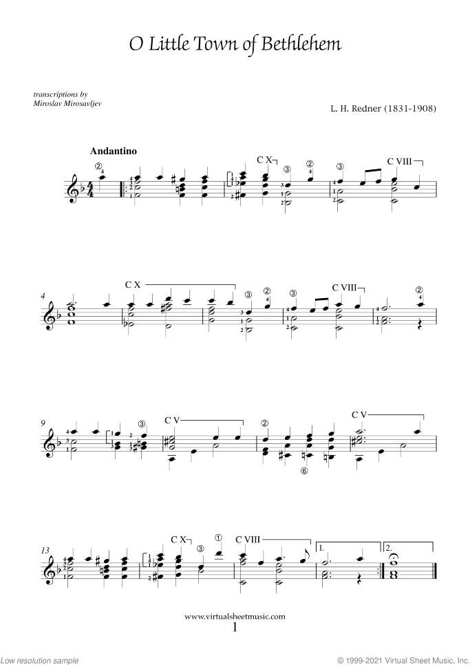 Christmas Sheet Music and Carols for guitar solo, easy/intermediate skill level
