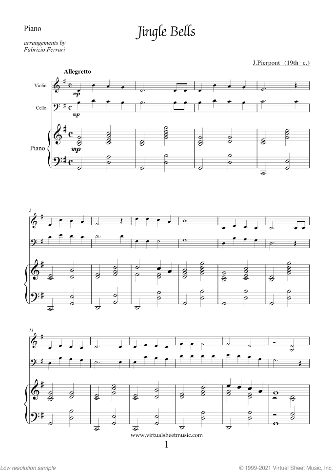 Christmas Sheet Music and Carols all the collections for violin, cello and piano, easy/intermediate skill level