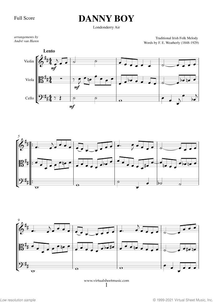 Saint Patrick's Day Collection sheet music for string trio, easy/intermediate skill level