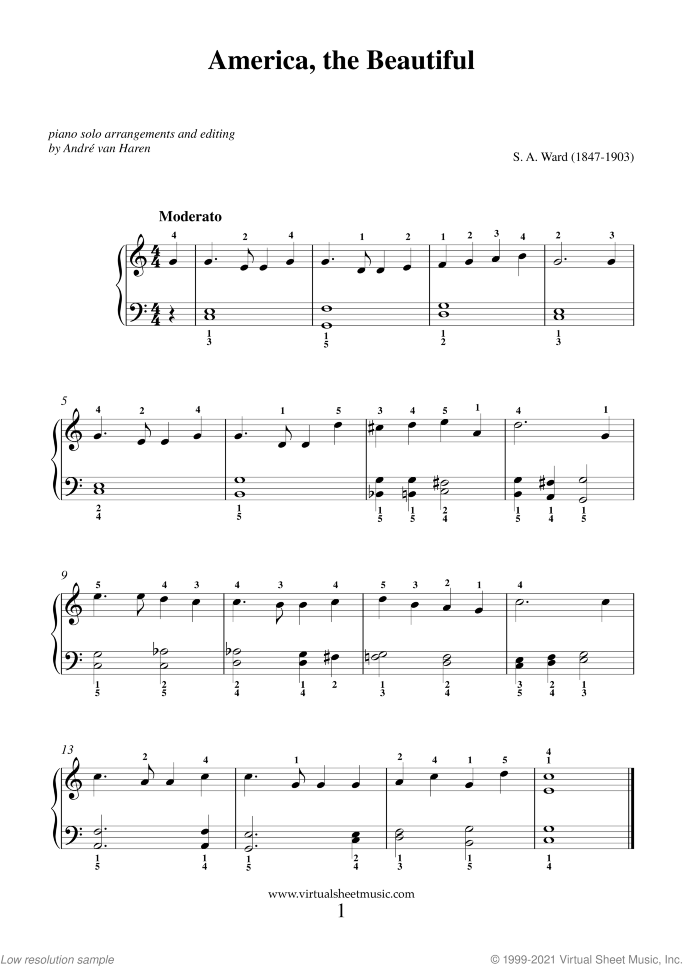 Patriotic Collection sheet music for piano solo, beginner skill level