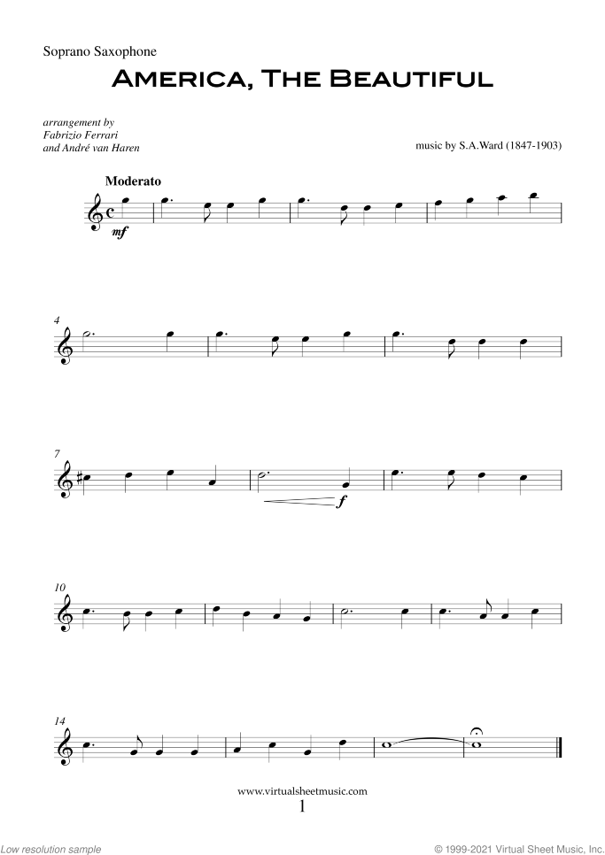Patriotic Collection sheet music for saxophone quartet, intermediate skill level