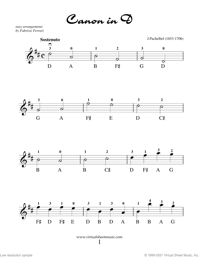 Valentine Sheet Music for violin solo "For Beginners"