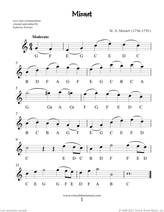 Very Easy Collection sheet music for clarinet solo, classical score, beginner skill level
