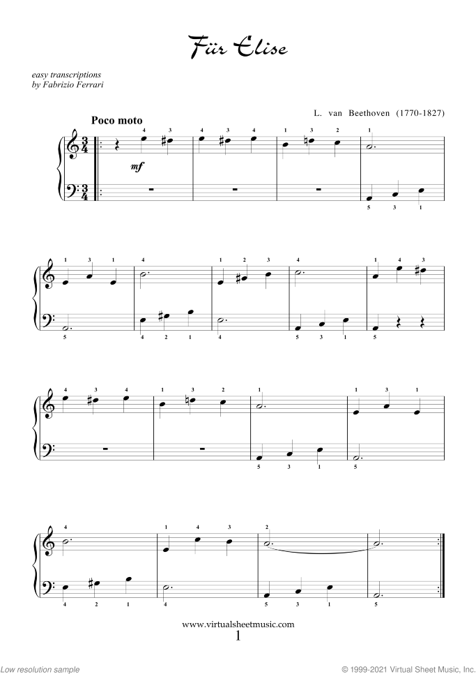 Very Easy Collection for Beginners, part I sheet music for piano solo