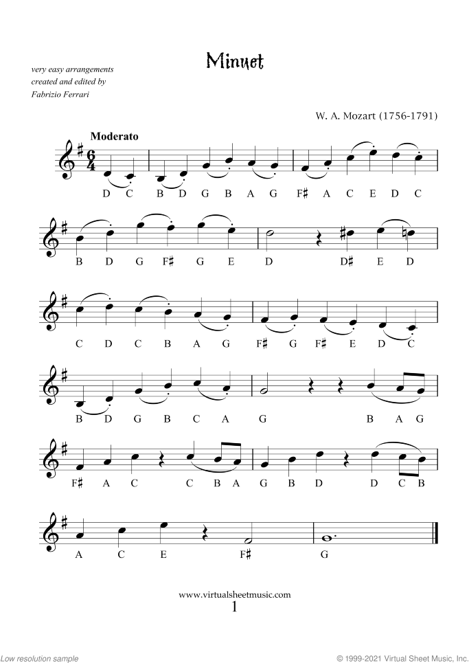 Very Easy Collection sheet music for trumpet solo, classical score, beginner skill level