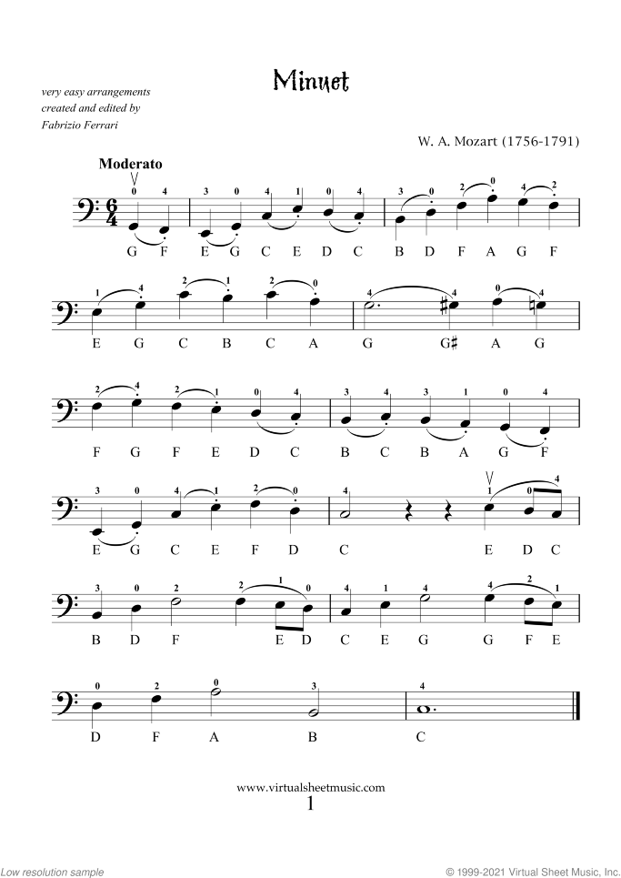 Very Easy Collection, part II sheet music for cello solo (PDF)