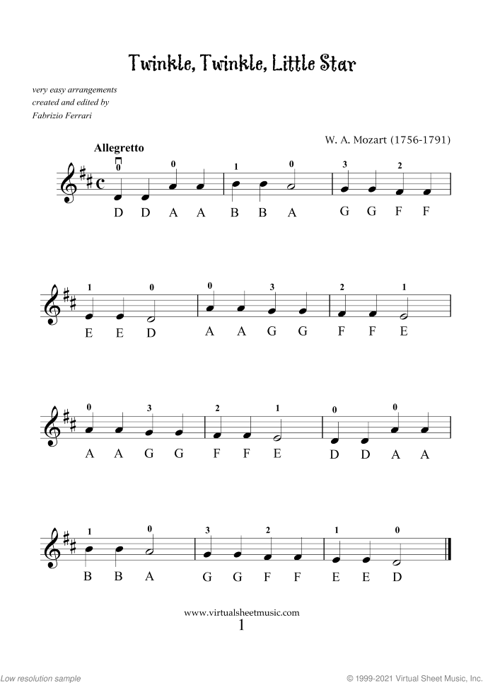 Very Easy Collection sheet music for violin solo, classical score, beginner skill level