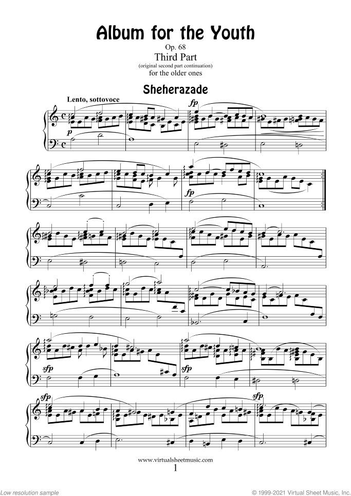 Album for the Youth III sheet music for piano solo by Robert Schumann, classical score, intermediate skill level
