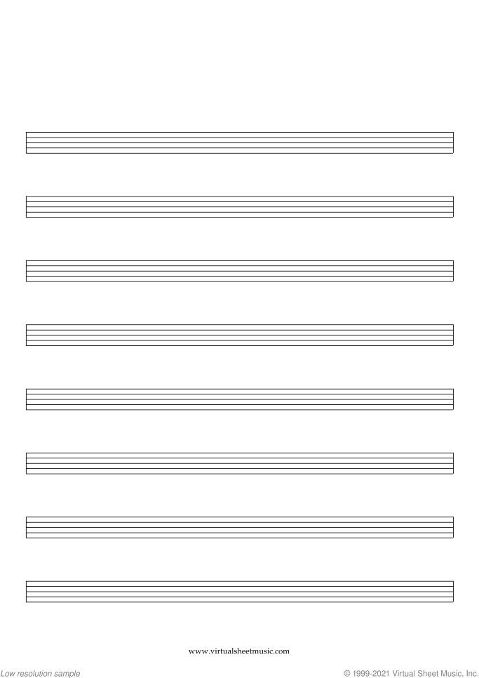 Blank Sheet Music - Manuscript Paper sheet music for writing music! by Virtual Sheet Music, intermediate skill level