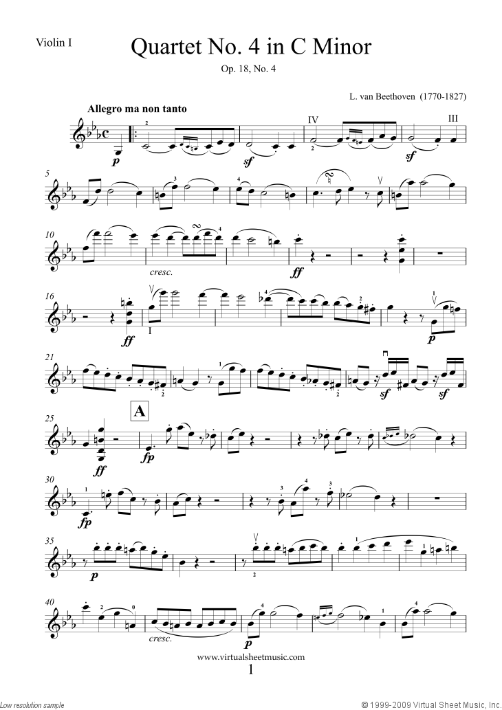 Quintet in C Minor, Movement 4 - Piano Score