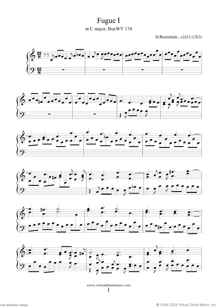 Three Fugues sheet music for organ solo (PDF)