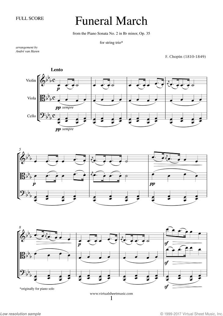 Chopin Funeral March Sheet Music For String Trio Pdf