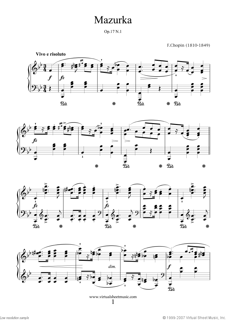Chopin - Mazurkas Op.17 (collection 2) sheet music for ...