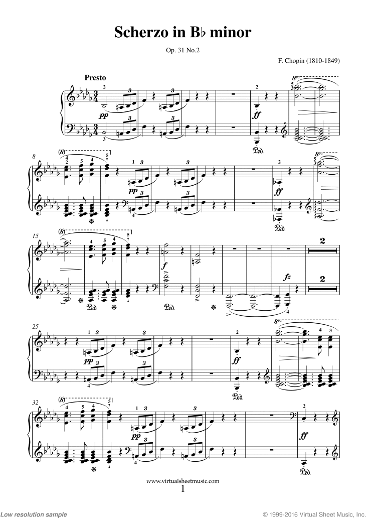 Cws Scherzo in B Flat Minor for Piano 
