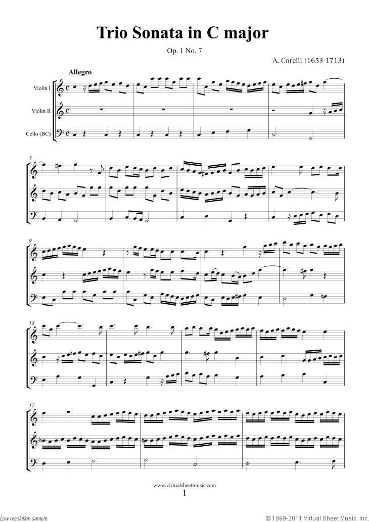 Trio Sonata in F Major (score) - Op. 4, No. 7
