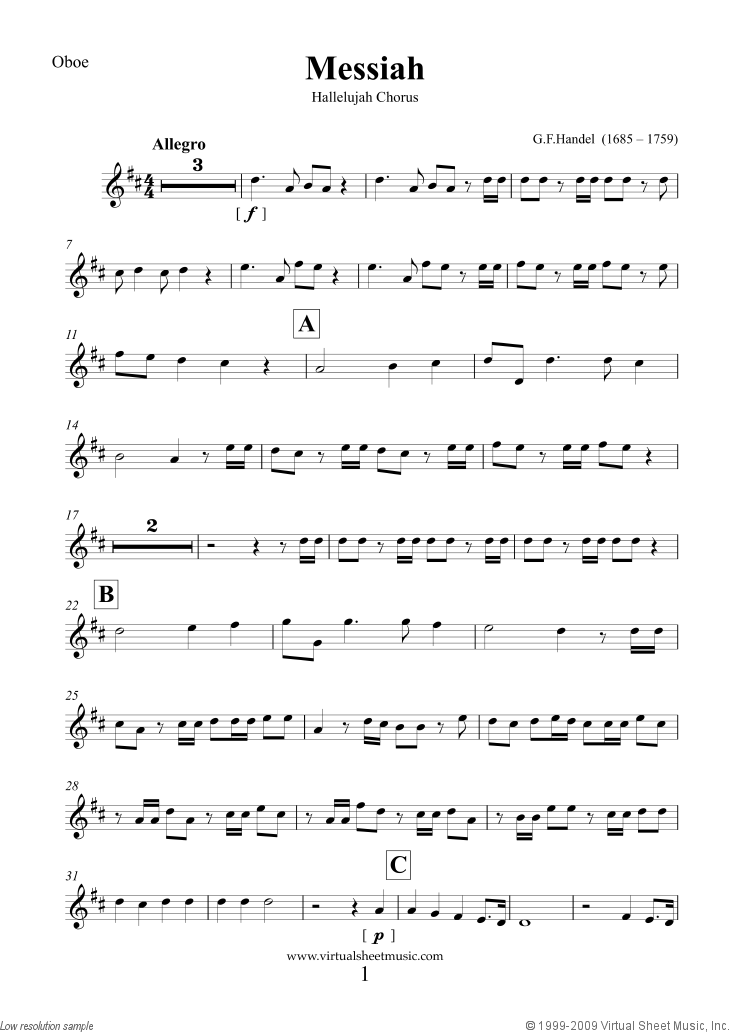 Hallelujah Chorus from Messiah (parts) sheet music for choir and orchestra