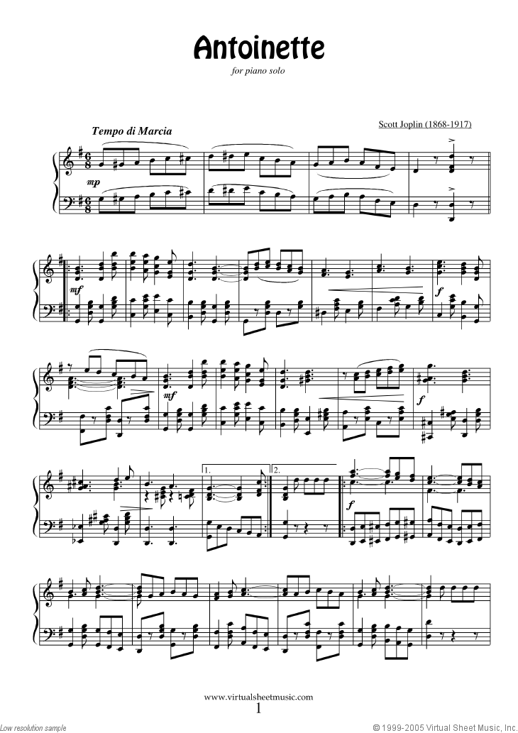 scott joplin ragtime sheet musix