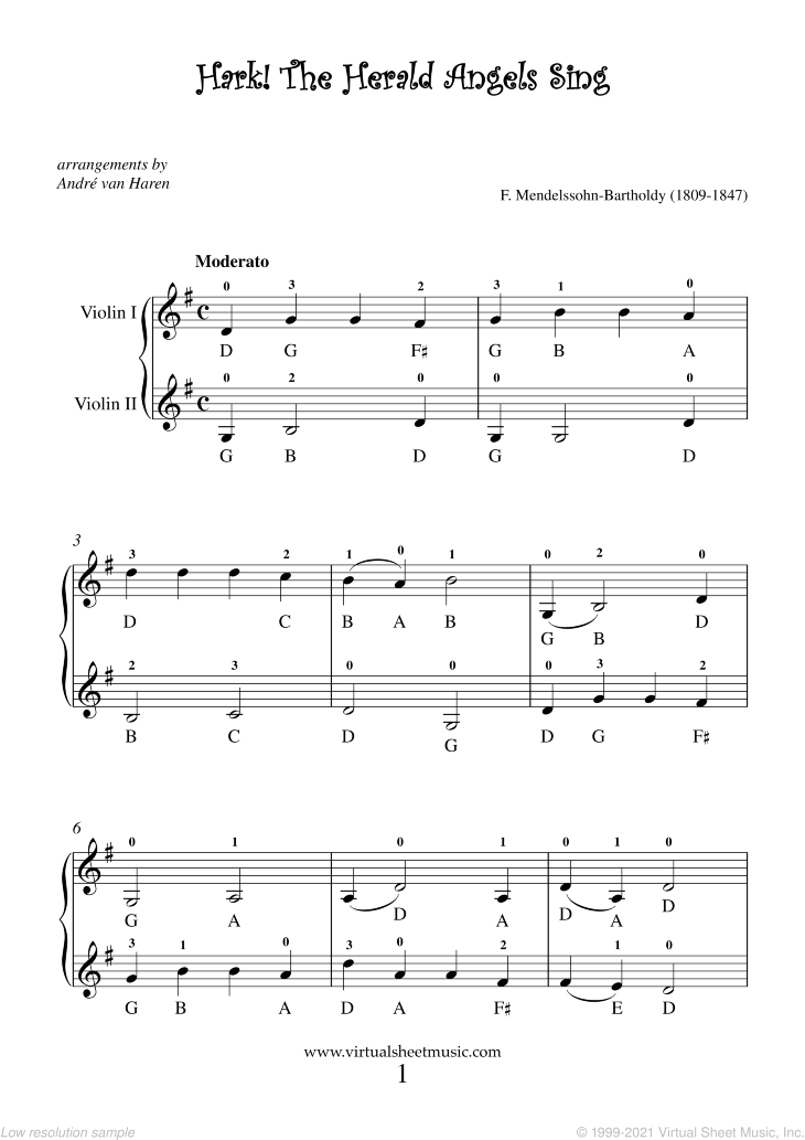 Very Easy Christmas Violin Duets Sheet Music Songs (PDF)