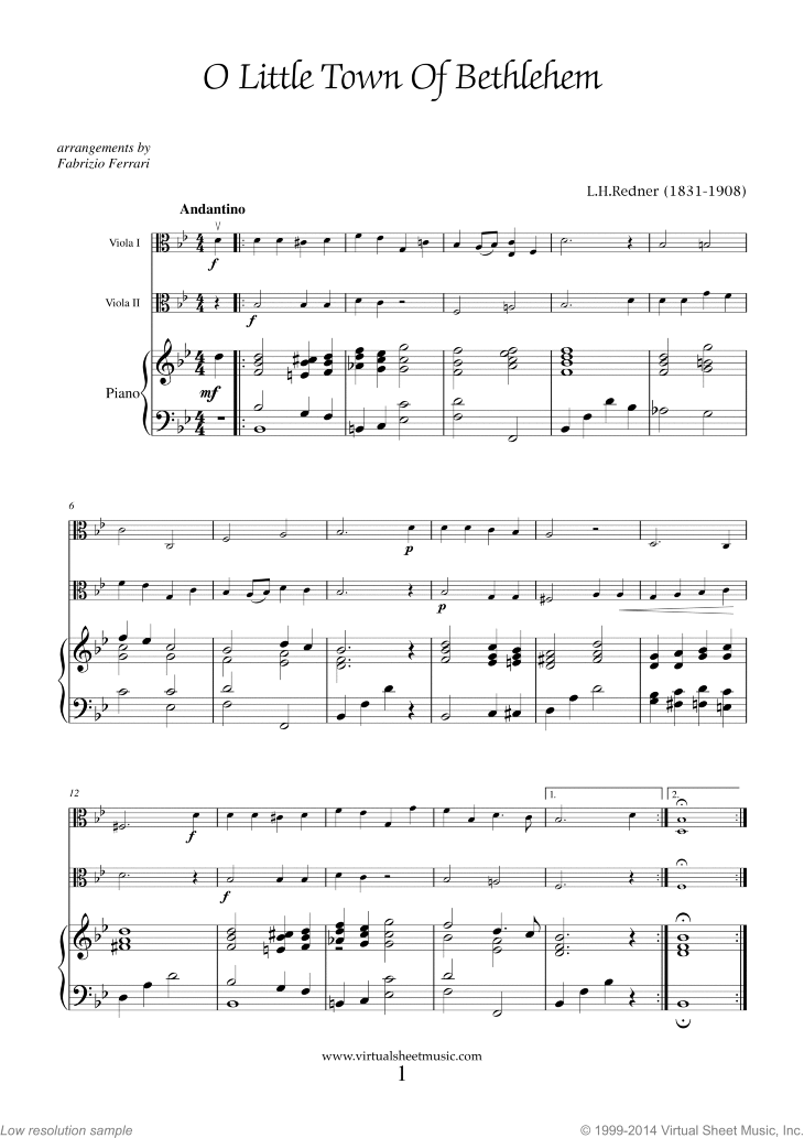 Easy Christmas Duets for Two Violas and Piano, Sheet Music, collection 3