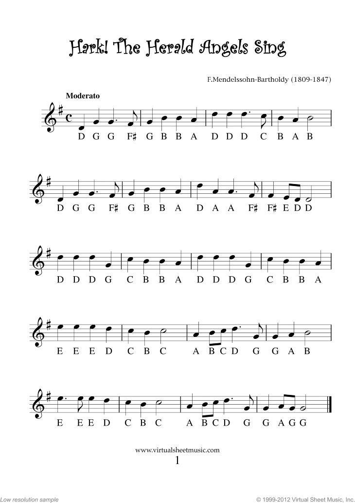 Very Easy Christmas Flute Sheet Music Songs, Printable (PDF) "For