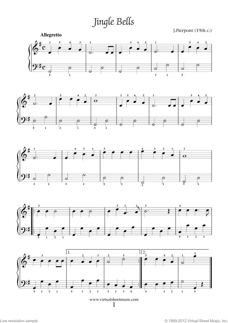 Free Christmas Piano Sheet Music For Beginners Printable Printable 
