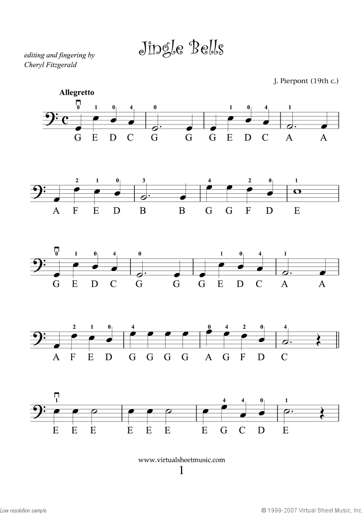 Very Easy Christmas Cello Sheet Music Songs, Printable [PDF]