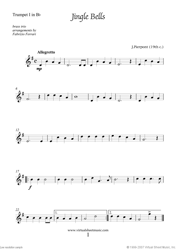 Christmas Brass Trio Sheet Music Carols & Songs (PDF)