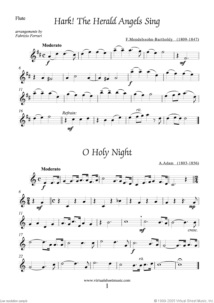 Easy Christmas Flute, Violin and Cello Sheet Music (PDF), collection 2