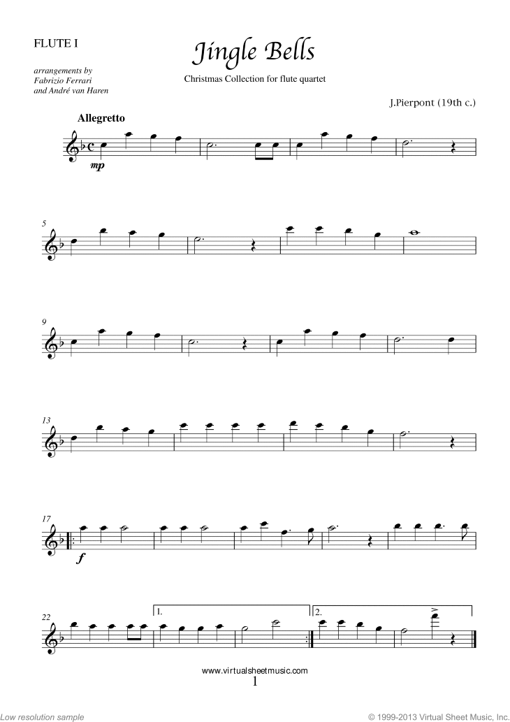 Easy Christmas Flute Quartet Sheet Music Carols PDF 