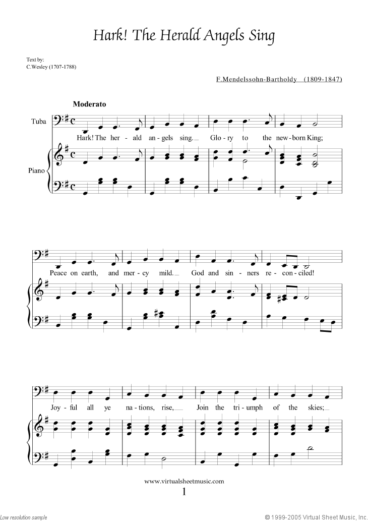 Easy Christmas Tuba Sheet Music Songs, Printable [PDF], collection 2