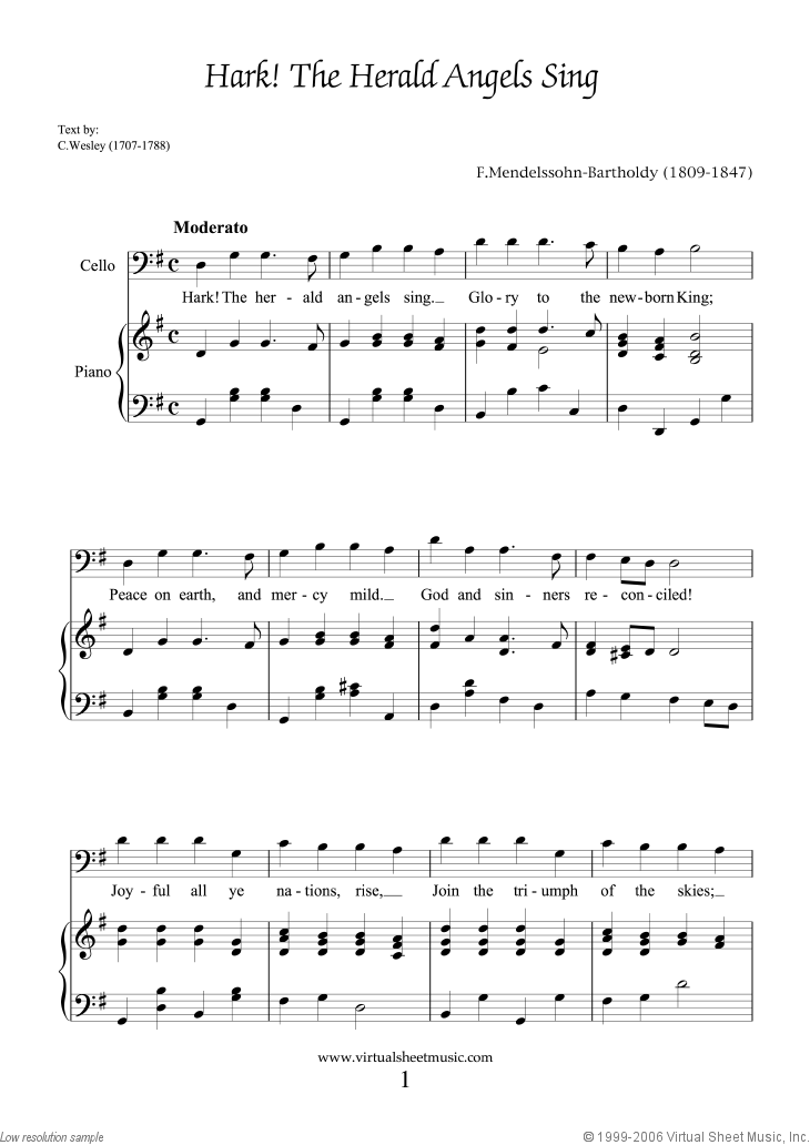 Easy Christmas Cello Sheet Music Songs, Printable (PDF), collection 2