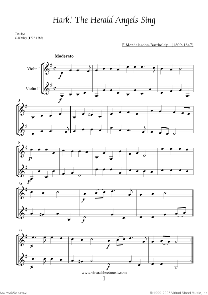 Easy Christmas Violin Duets Sheet Music Songs & Carols (PDF), collection 2