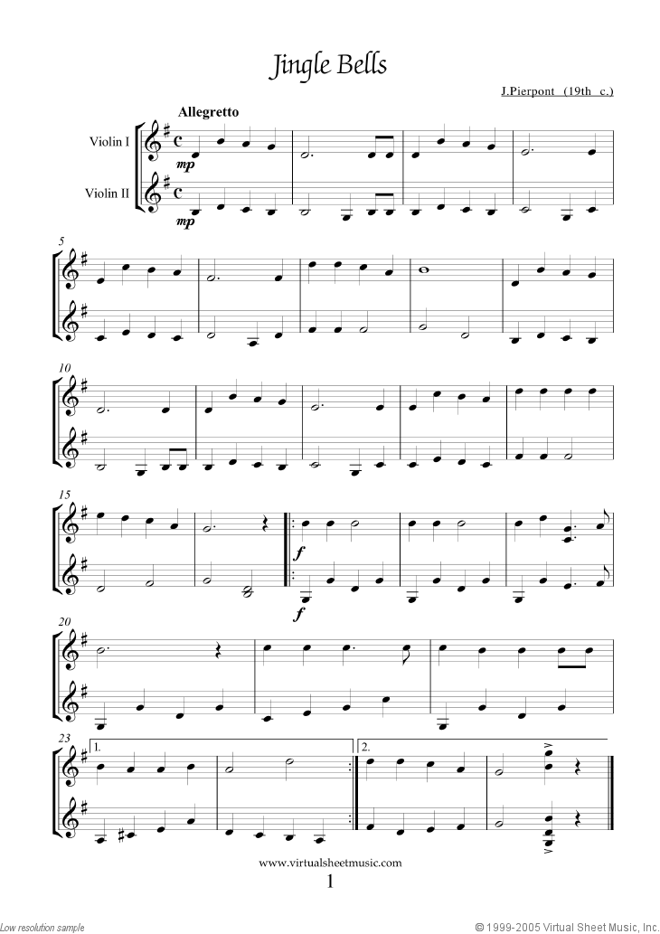 Easy Christmas Violin Duets Sheet Music Songs & Carols PDF