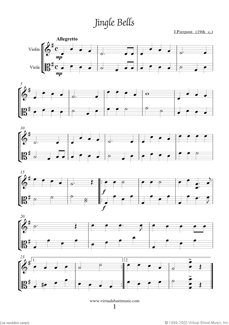 viola christmas sheet music free printable