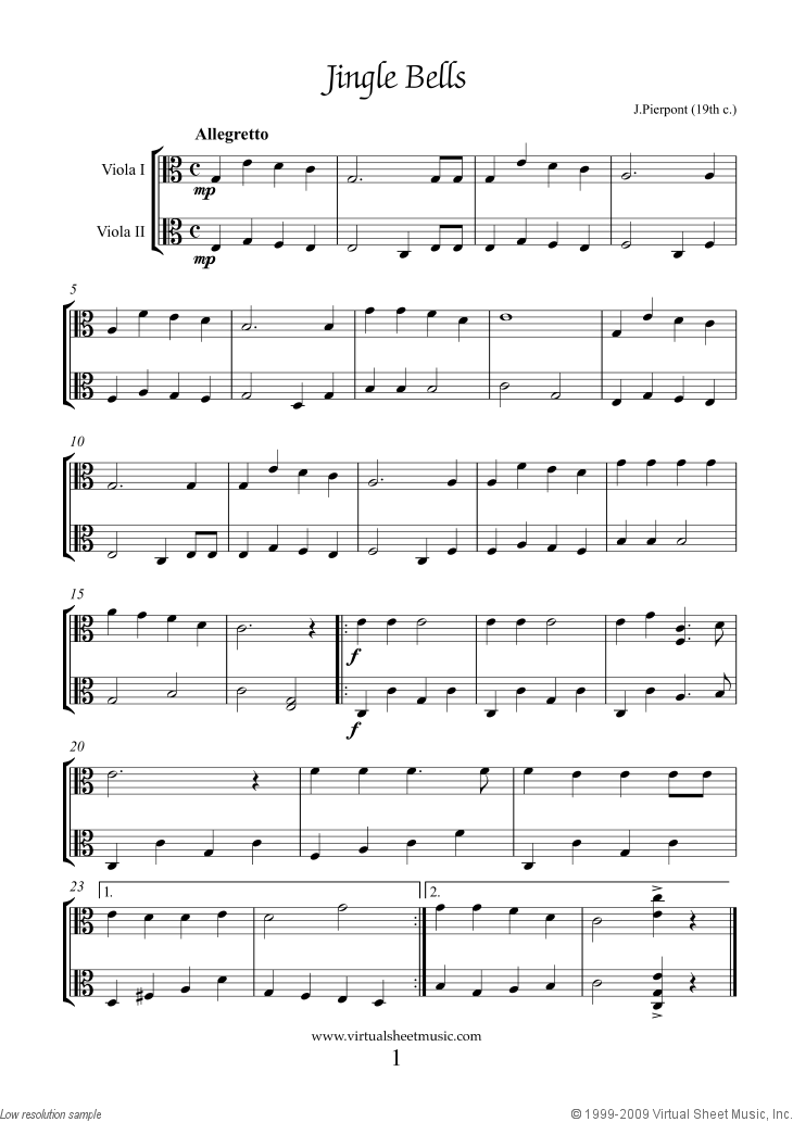 Easy Christmas Viola Duets Sheet Music Songs & Carols PDF