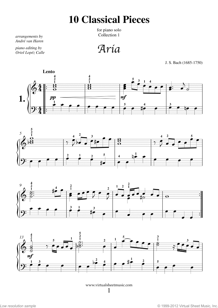 10 Classical Pieces collection 1 sheet music for piano solo (PDF)