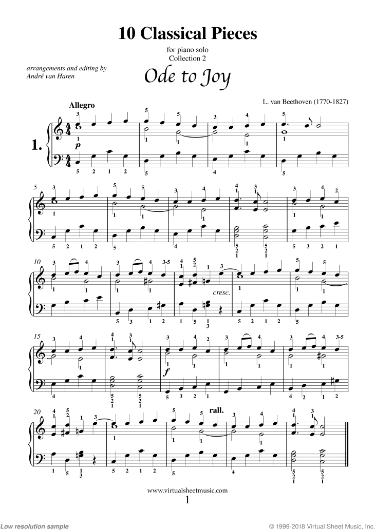 10 Classical Pieces collection 2 sheet music for piano solo (PDF)