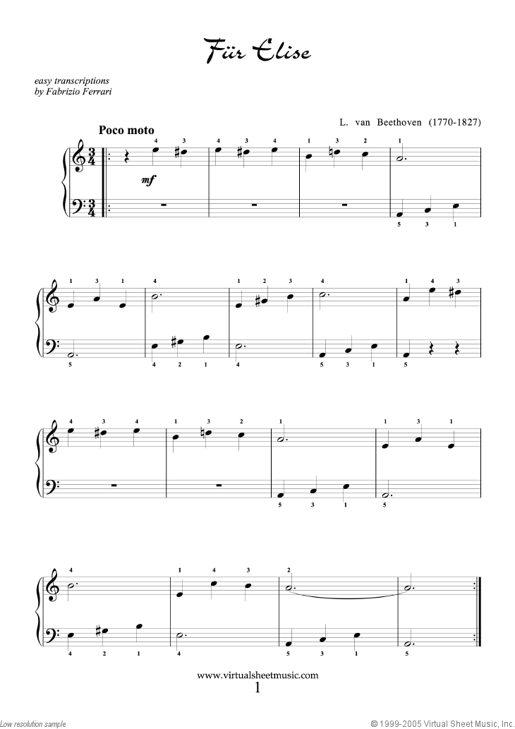 Easy Piano Sheets For Beginners