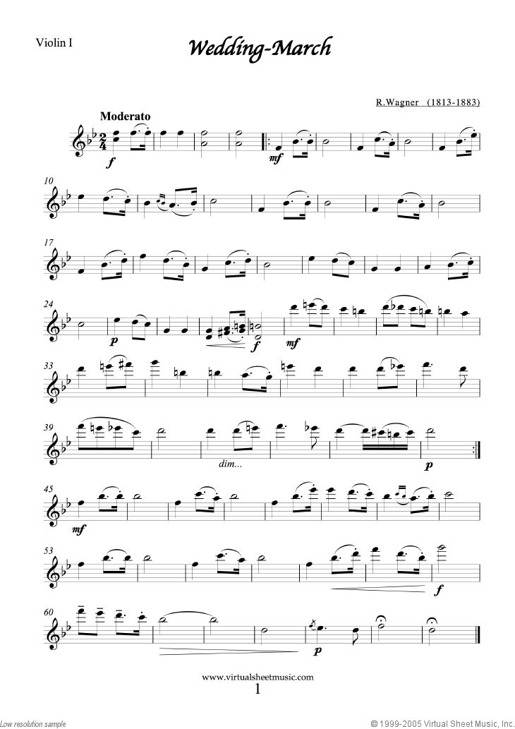Wedding Sheet Music for two violins and cello [PDFinteractive]