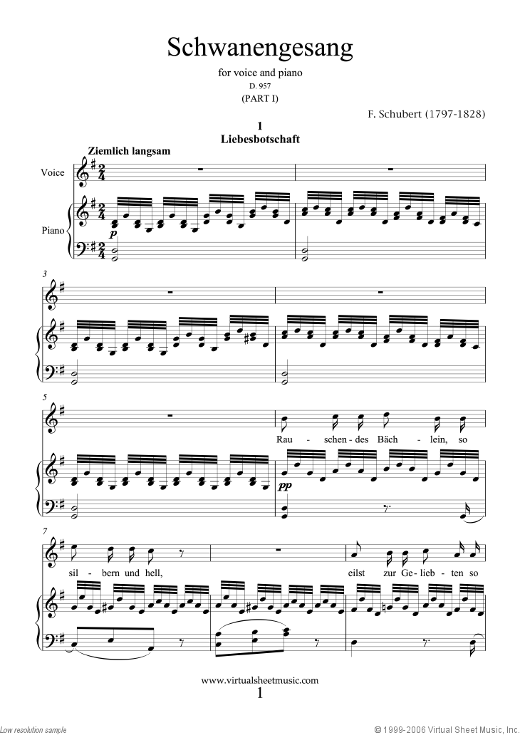 Am Meer from Schwanengesang - Score