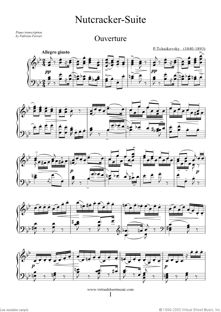 Nutcracker Piano Sheet Music to 