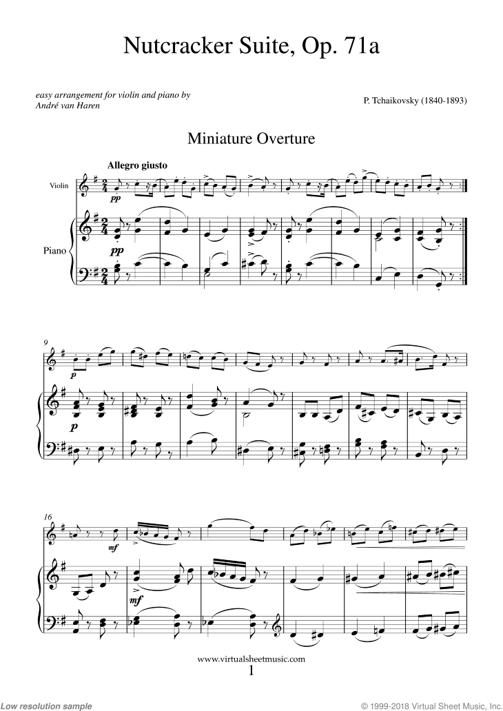 Nutcracker Violin Sheet Music to Download (PDFinteractive)