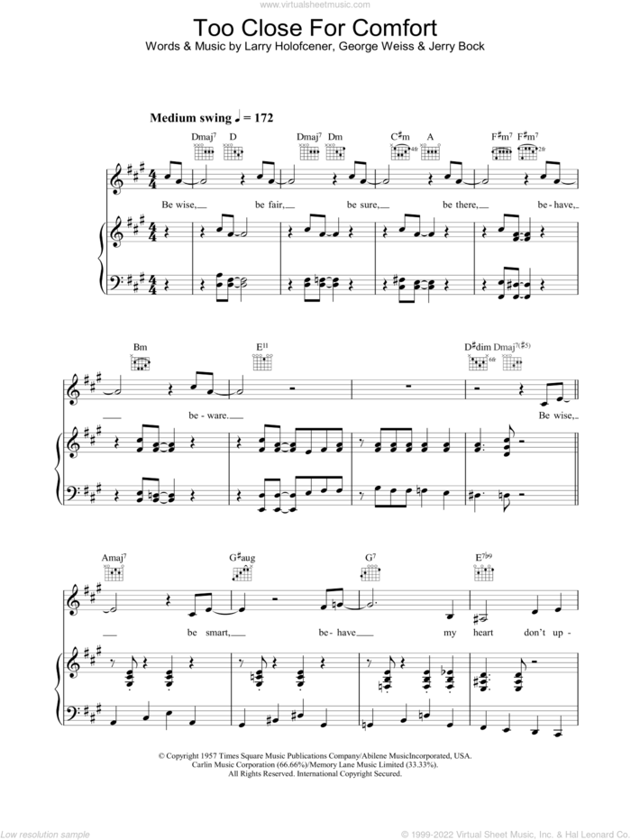 Too Close For Comfort sheet music for voice, piano or guitar by Jamie Cullum, intermediate skill level